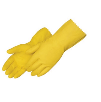 GLOVE  LATEX 12  18 MIL;YELLOW FLOCK LINED - Latex, Supported